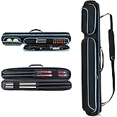 GOBUROS Pool Cue Case, 2 x 2 Pool Stick Case with 2 Shafts and 2 Butts Slots, Heavy Duty Billiard Cue Carrying Case for Pool 