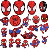 20pcs Superhero Styles Embroidered Patches,Bright Vivid Colors,Cute Sew On/Iron On Patch Applique for Backpacks,Dress,Hat,Jeans,Clothes DIY Accessories (L-20PCS)