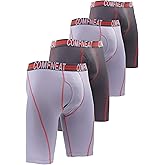 Comfneat Men's 9" Long Boxer Briefs Sports Performance Breathable Underwear 4-Pack