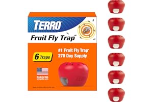 Terro Fruit Fly Traps for Indoors (6 Pack) + 270 Days of Lure Supply