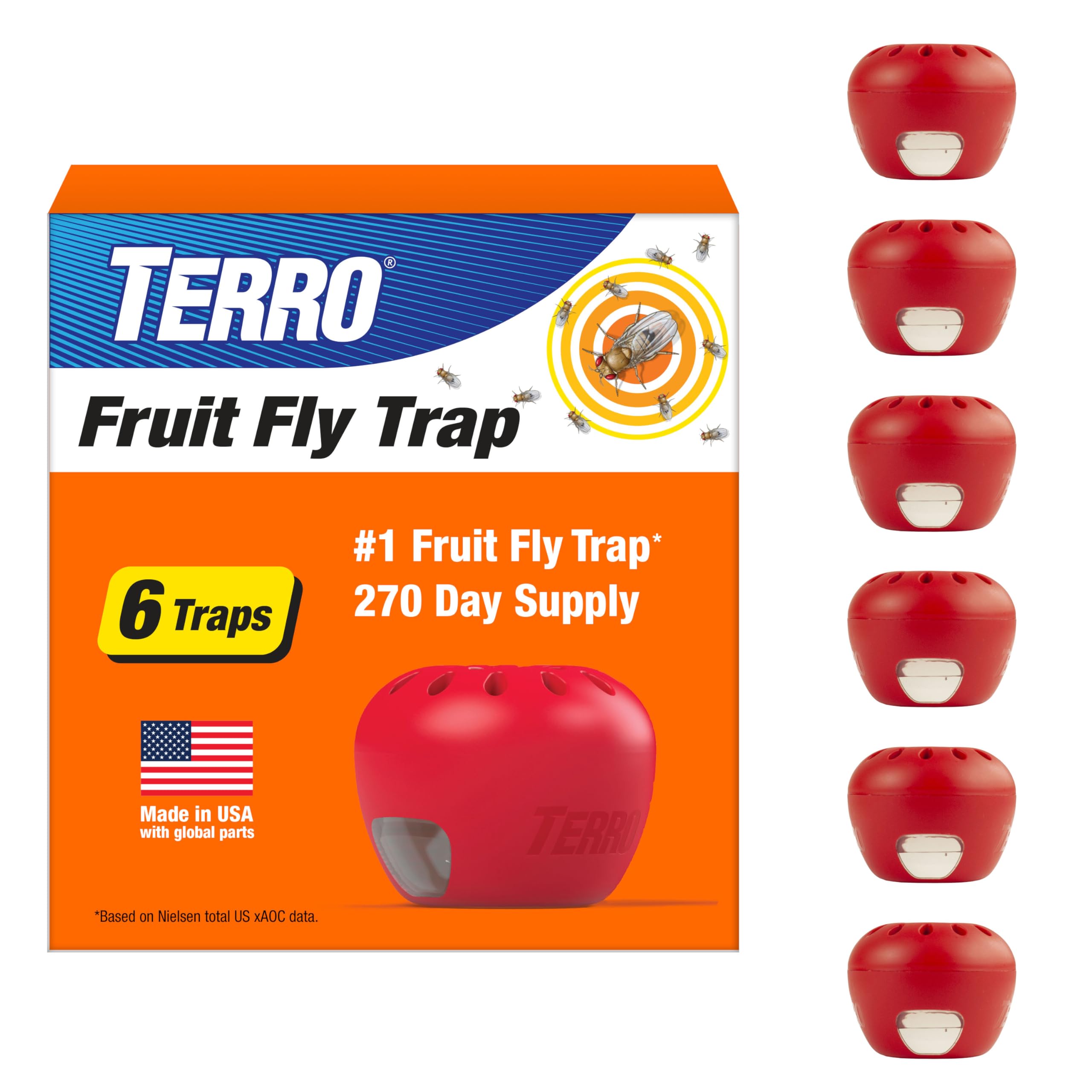Photo 1 of Terro Fruit Fly Traps for Indoors (6 Pack) + 270 Days of Lure Supply