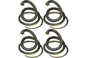 Porgaten Fake Snake Rubber Snake Toy, 4 Pieces Realistic Snakes That Look Real for Garden Props to Keep Birds Away, Novelty Toys for Playing Jokes Prank Stuff for Halloween Party Favor