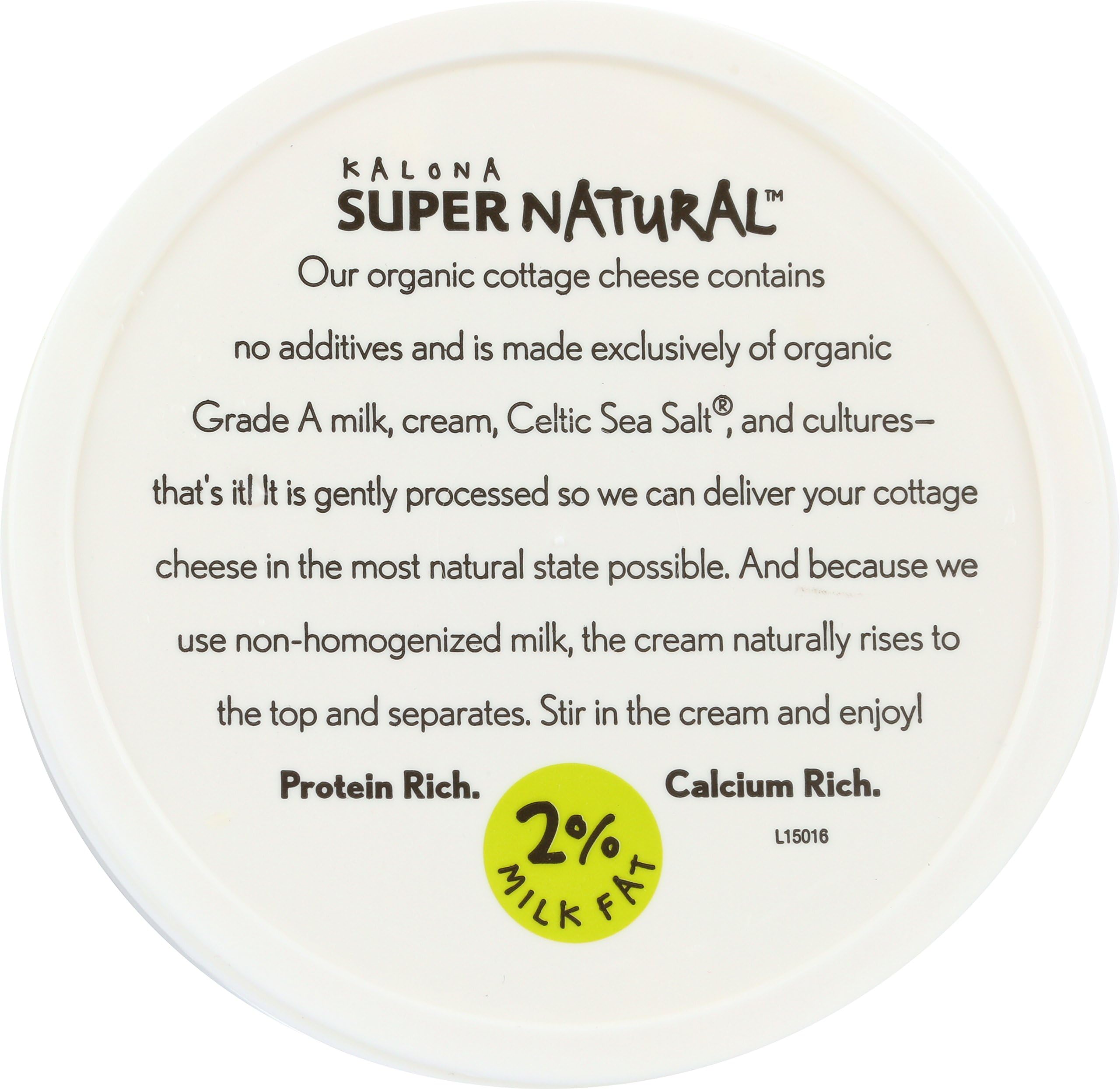 Kalona SuperNatural Organic 2% Cottage Cheese, 16oz (case of 6)