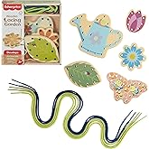 Fisher-Price Wood Tiny Garden Lacing Activity Cards | 5 Wooden Cards &amp; 5 Laces, Double-Sided, Fine Motor Skills, Preschool Kids Ages 3+ Years