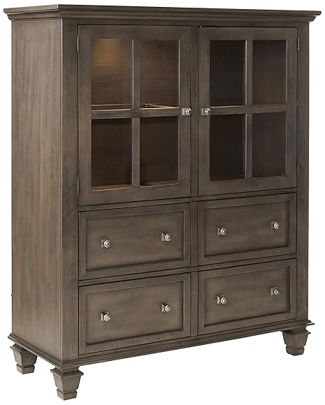 Sunset Trading Shades of Gray China Cabinet, Weathered Grey