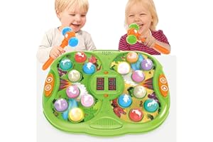 Bstoyder Pound A Mole Game, Whack A Dinosaur Game Toy for Toddler, Interactive Educational Toy with 2 Hammers, Sound & Light, PK Mode, Birthday Gift for Age 3, 4, 5, 6, 7, 8 Years Old Kid Boy Girl