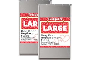 FUZZYCARE 2PACK Large Dog Door Replacement Flap with Screws,Doggie Door Replacement Flaps Compatible with PetSafe Freedom Doggie Doors PAC11-11039,10 1/8" X 16 7/8",Weather Resistant and Easy to Install