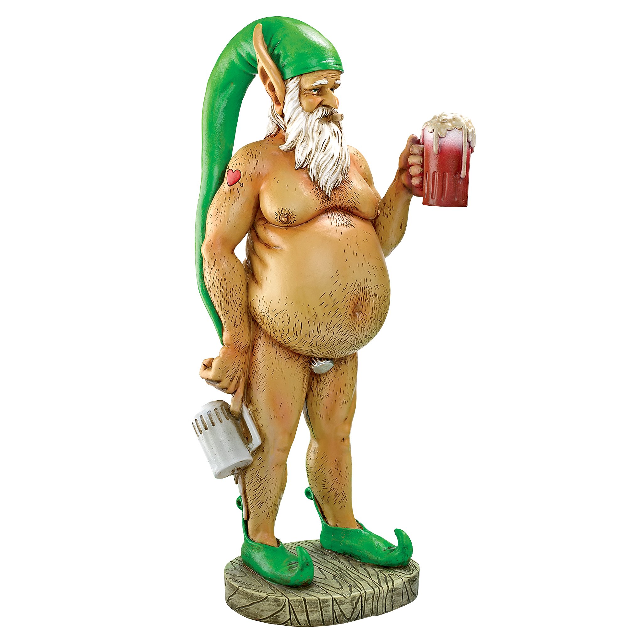 Garden Gnome Statue - Oktoberfest Otto Fully Krausened Elf Gnome - Naughty Gnomes - Drunk Gnome