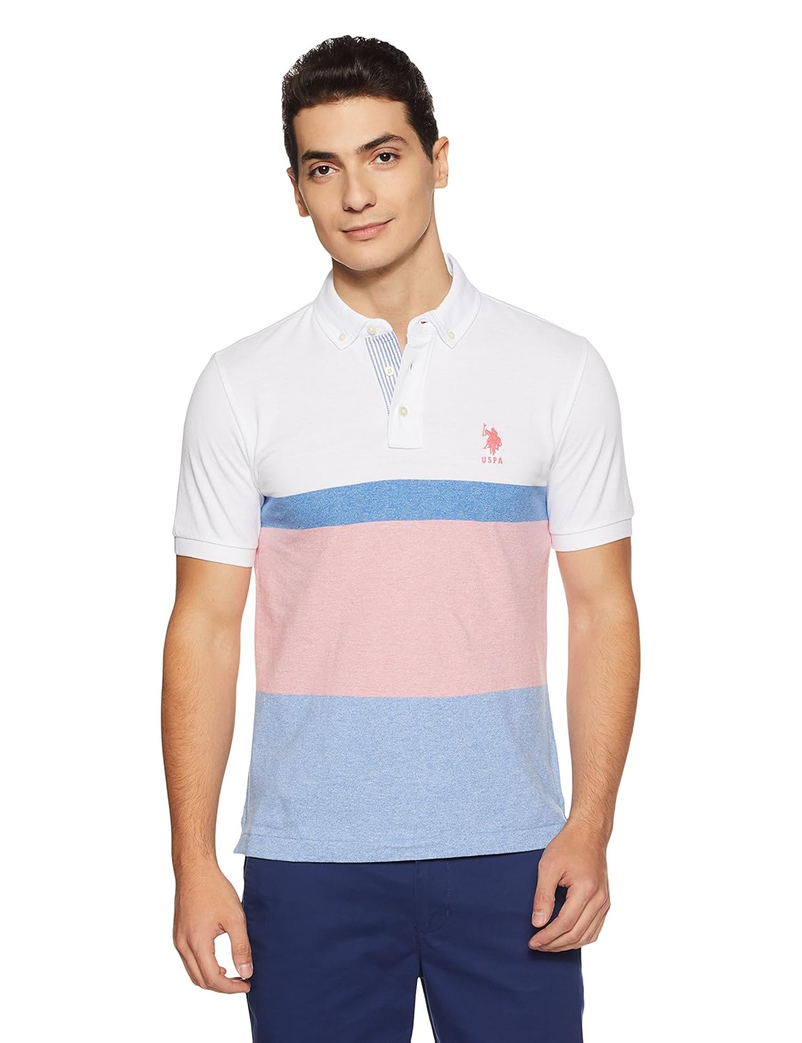 us polo association men's striped regular fit polo
