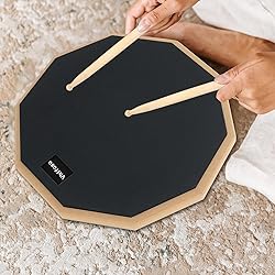 12 Inch Practice Pad with 5A Oak Drumsticks and