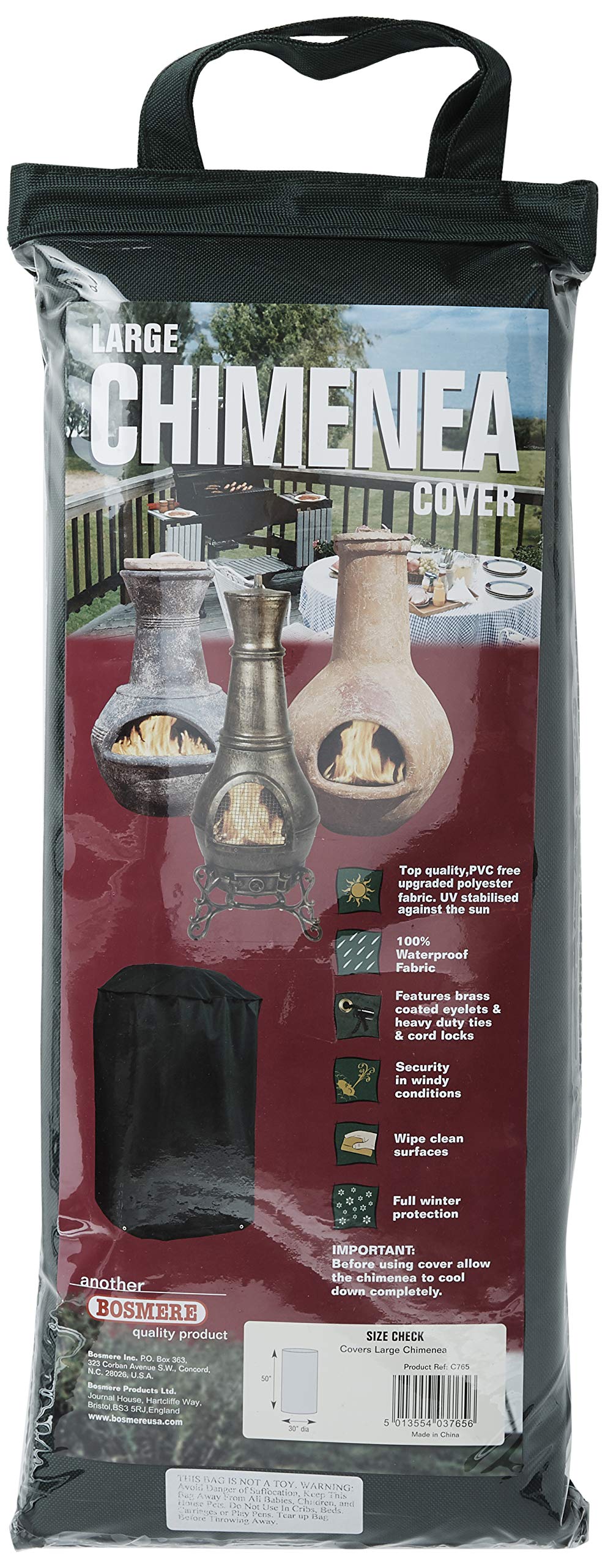 Bosmere C765 50"H Large Chimenea Cover
