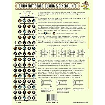 Amazon.com: Left Handed Banjo Chords and Fretboard Poster - Open G ...
