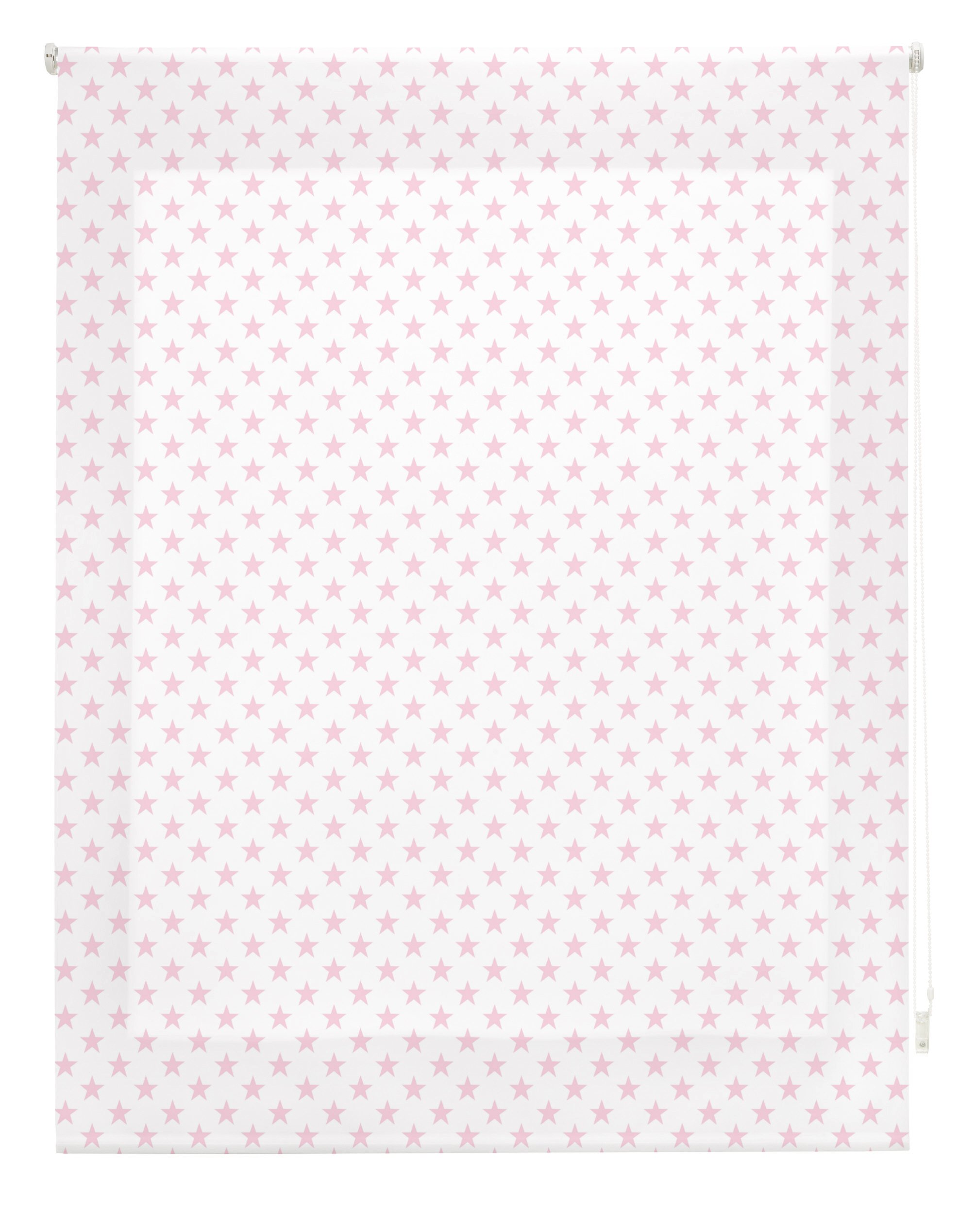blindecor Stars Roller, Fabric, Pink, 120 x 180 cm