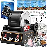 Rock Tumbler Kit, K1 Professional Large 2.5LB Capacity Edition - Memory Function, Digital Timer & Variable Speeds: Includes A