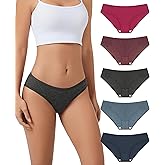Bobelle Wear 5 Packs Merino Wool Underwear Women, Breathable Soft Wooly Womens Panties Briefs, Moisture Wicking Ladies Bikini