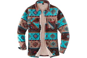 ThCreasa Womens Sherpa Fleece Lined Flannel Shirt Jacket Warm Button Up Plaid Shirt Jac (Sherpa Fleece Throughout)