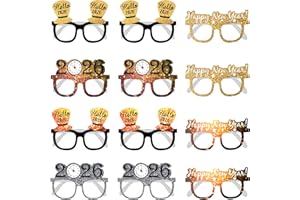 KatchOn, 2026 Glasses New Years - Pack of 12 | New Year Glasses, New Years Eve Party Supplies 2026 | New Years Photo Booth Props, New Years Decorations 2026 | NYE Party Favors, NYE Decorations 2026