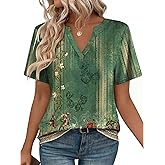 Zeagoo Womens Tops Short Sleeve V Neck Tee Shirts Cute Dressy Casual Clothing Business Work Blouse