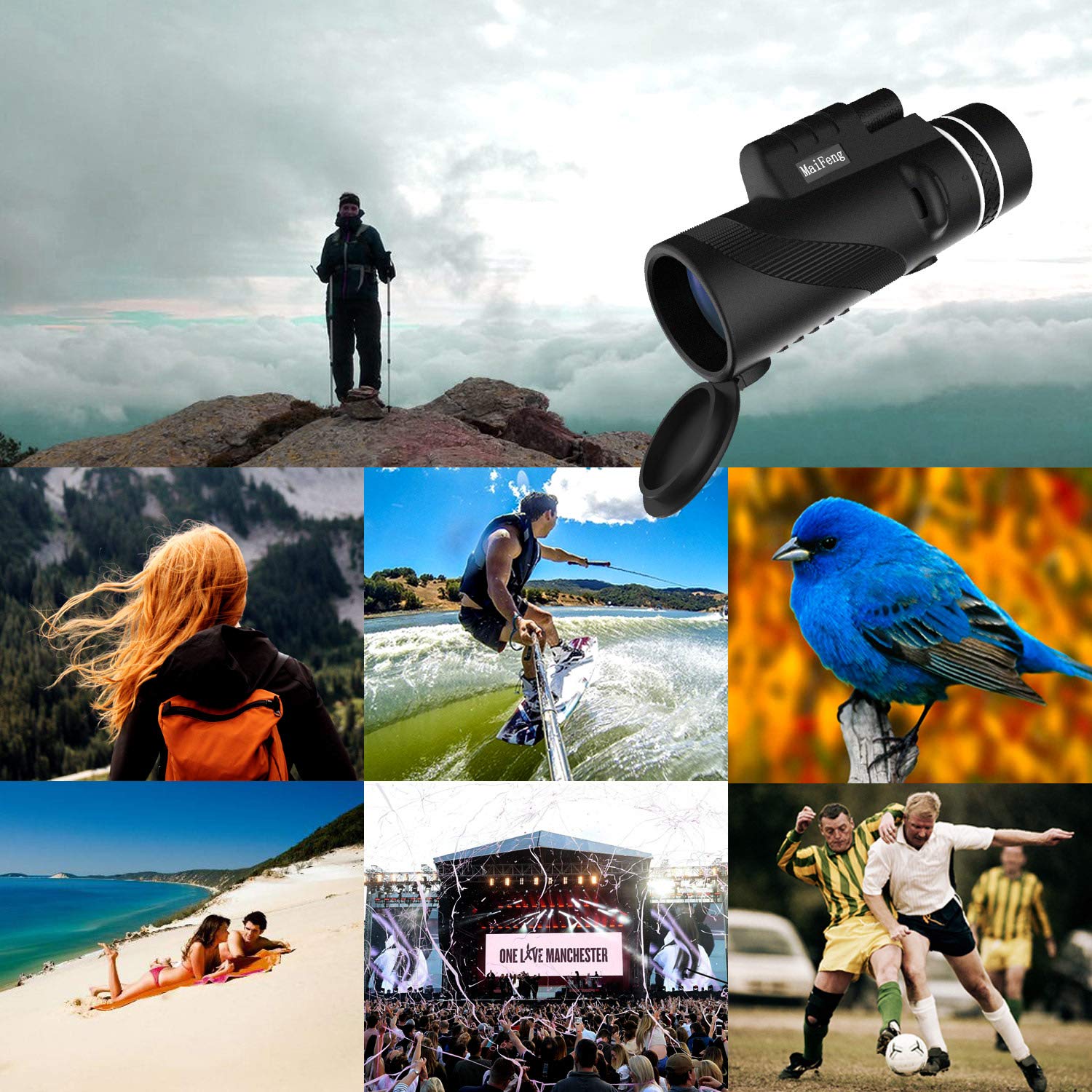 YOULERBU 40x60 Monocular Telescope, High Power BAK4 Prism FMC Lens Waterproof Scope with Quick Smartphone Holder and Tripod Camera for Bird Watching, Hunting, Camping, Hiking, Outdoor, Surveillance
