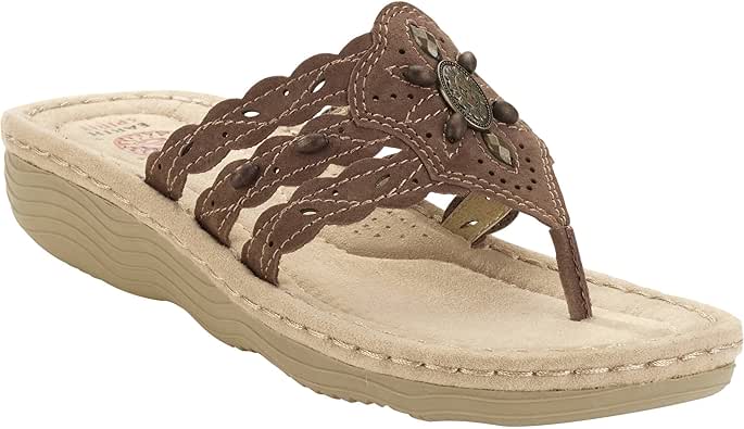 Amazon.com | Earth Spirit Women's Tobi Sandal, Brown (6 (M) US, Brown Bark) | Flip-Flops