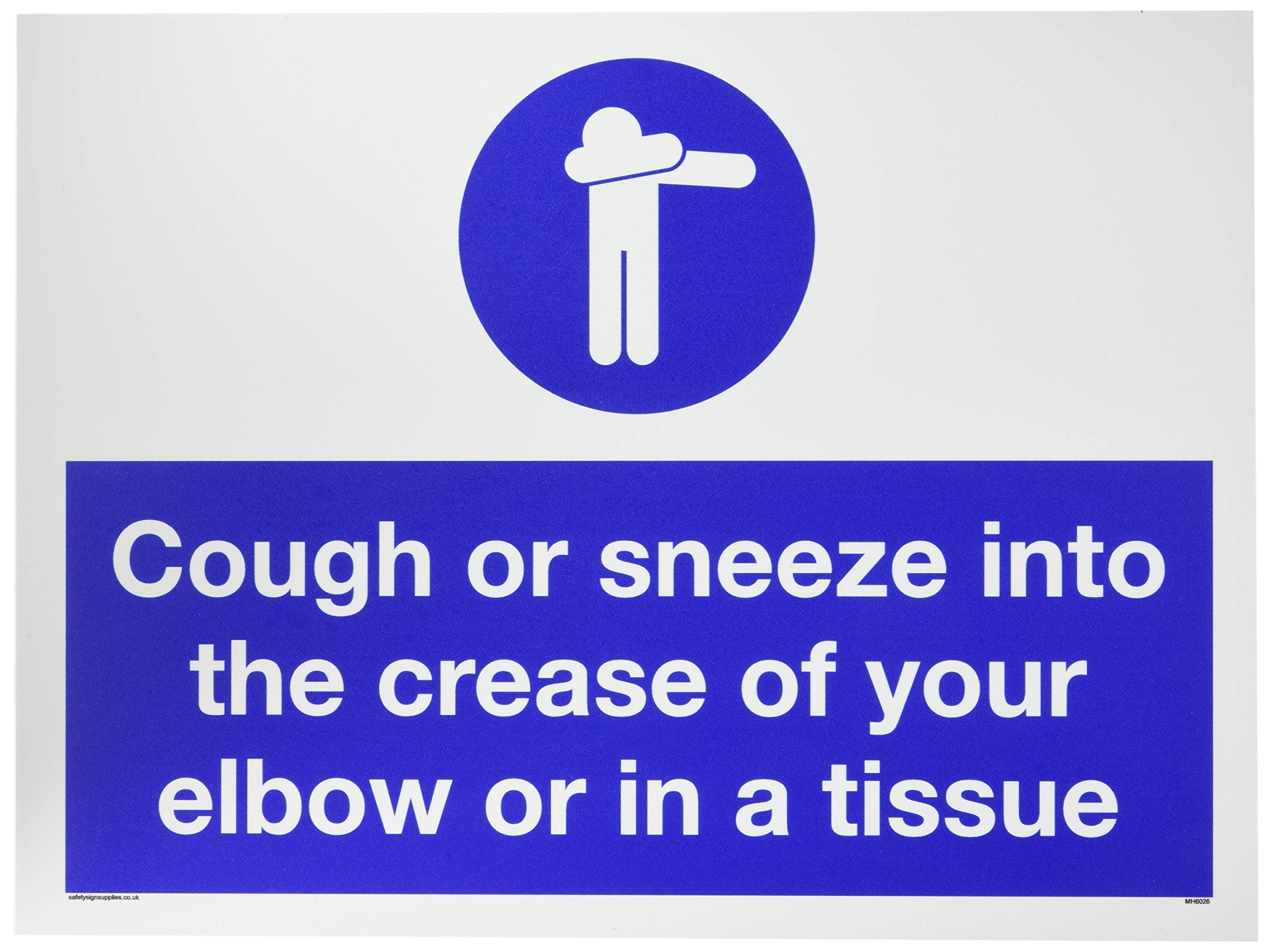 Cough or sneeze into the crease of your elbow or in a tissue