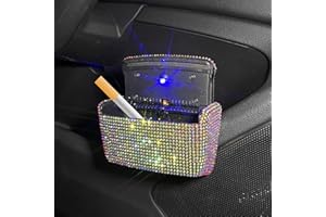 POMELO LITCHI PITAYA Car Cigarette Ashtray Air Outlet Ashtray Auto Car Cigarette Ashtray with Lid Blue LED Light Indicator Smokeless Ash for Car Cup Holder(Multi)