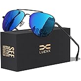 LUENX Aviator Sunglasses for Men Women Polarized Driving Classic Shades - UV 400 Protection with Accessories 60MM