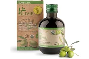OLIVIE LES BIENFAITS DE L'OLIVIER Organic High Polyphenol Rich Extra Virgin Olive Oil OLIVIE PLUS 30X | Moroccan Desert Olive Oil | EVOO | Organic, Kosher | 250 ml Glass Bottle