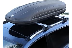 GarveeTech Rooftop Cargo Box Carrier,Dual-Side Opening Roof Mount Travel Luggage Storage Capacity,165 LBS Weight Capacity with Secure Straps&Keys, Vehicle Hard-Shell Carriers,Black (14 Cubic)