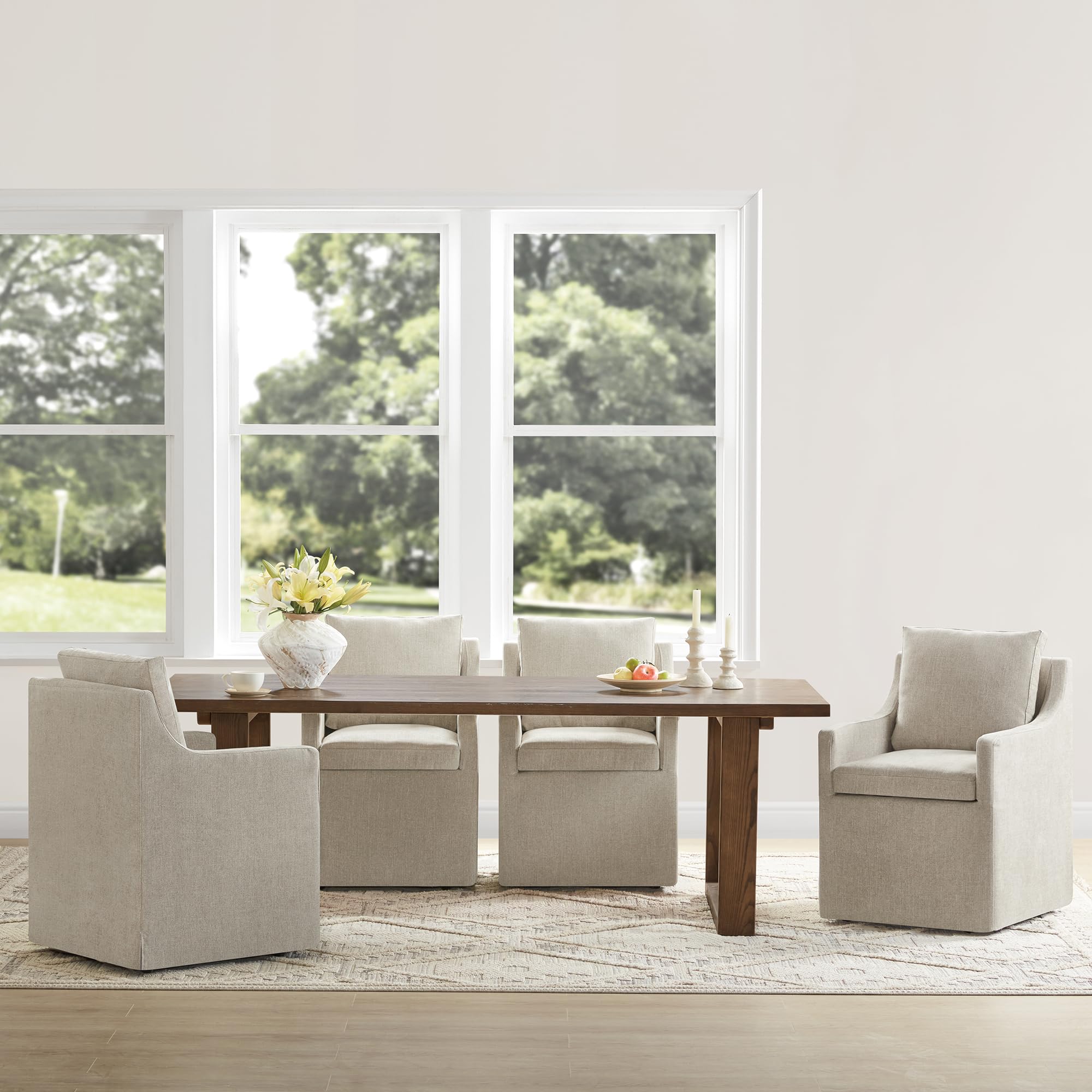 Photo 1 of ***ONLY ONE***
KISLOT Upholstered Dining Chairs with Casters Easy Assembly Side Deskchair with Rollers for Diningroom, Living Room, Khaki, 4 Box