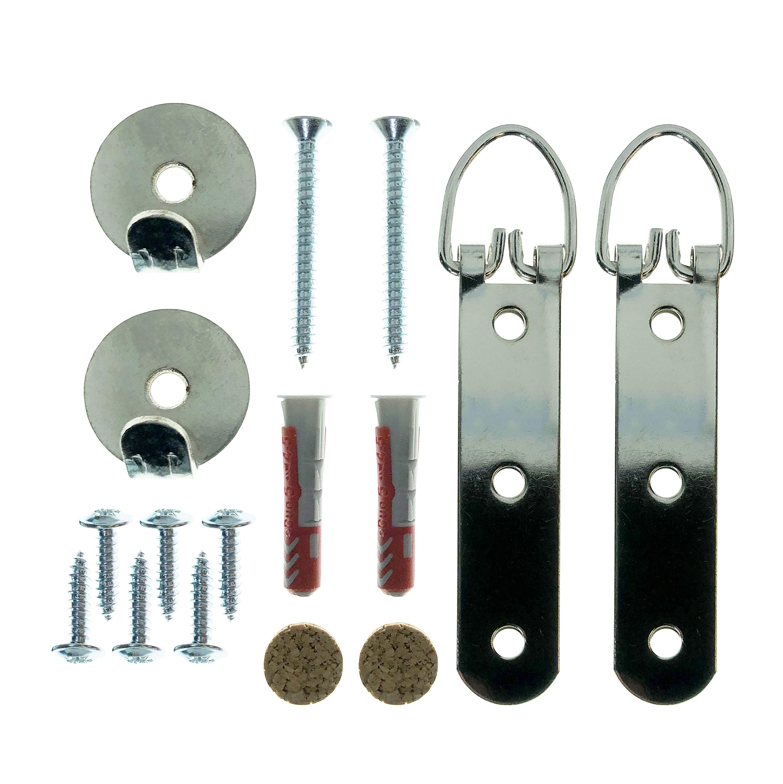 Picture, Mirror and Frame Hanging kit for plasterboard, Brick & Concrete Walls (Nickel) 25 kg