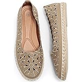 HEAWISH Women’s Ballet Flat Daisy Round Toe Dress Shoes Casual Slip On Rope Loafer