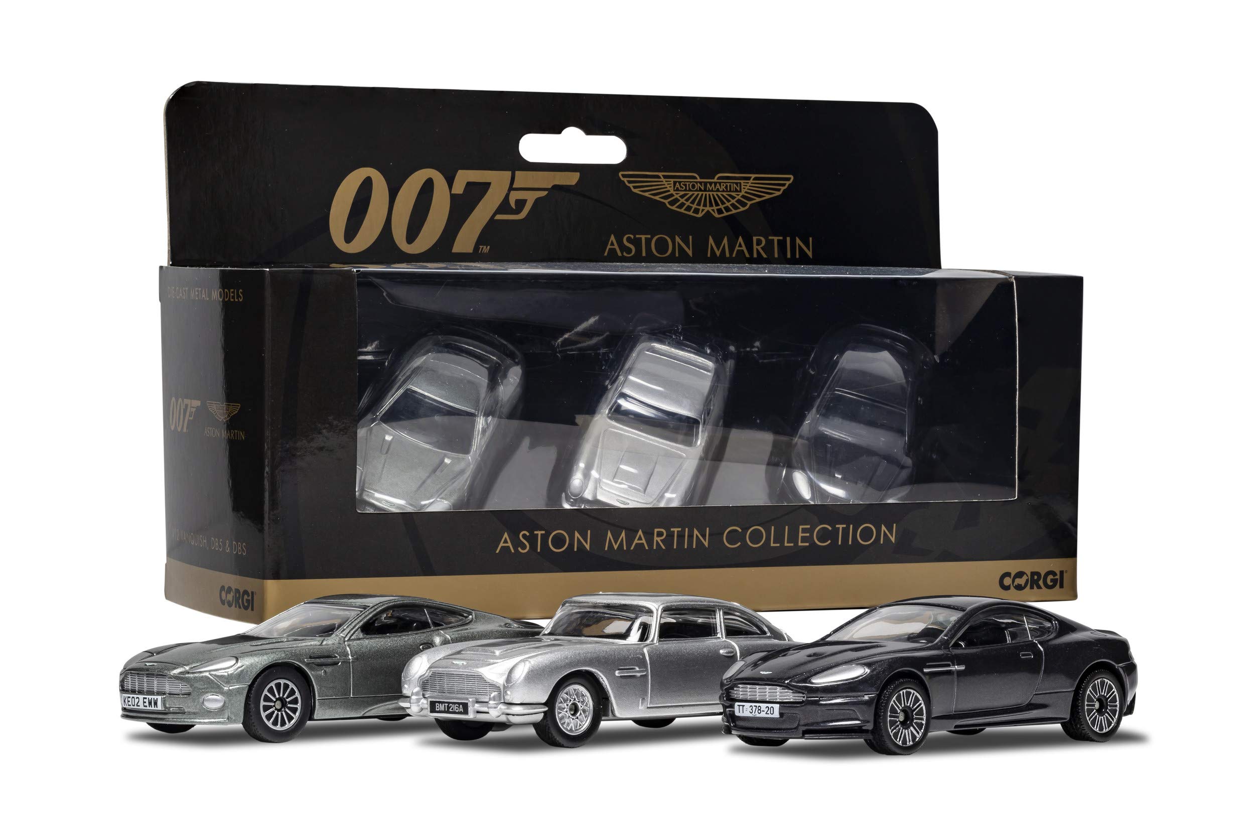 Corgi Diecast Model Vehicles - TY99284 James Bond Aston Martin Collection, Men, Women & Kids Souvenir Gifts from UK - Small Die Cast Toy Car Models for Boys, Gift for Motor Enthusiasts