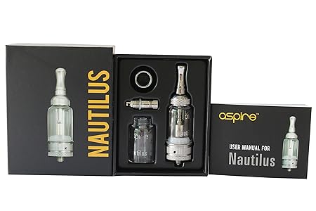 Aspire Nautilus Clearomizer Set inkl. 2 Heas mit 1,6 und 1,8 Ohm und Ersatz Glastank