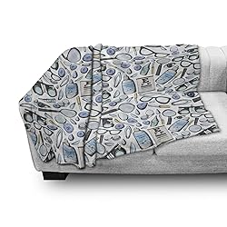 Ambesonne Eye Chart Throw Blanket, Scattered
