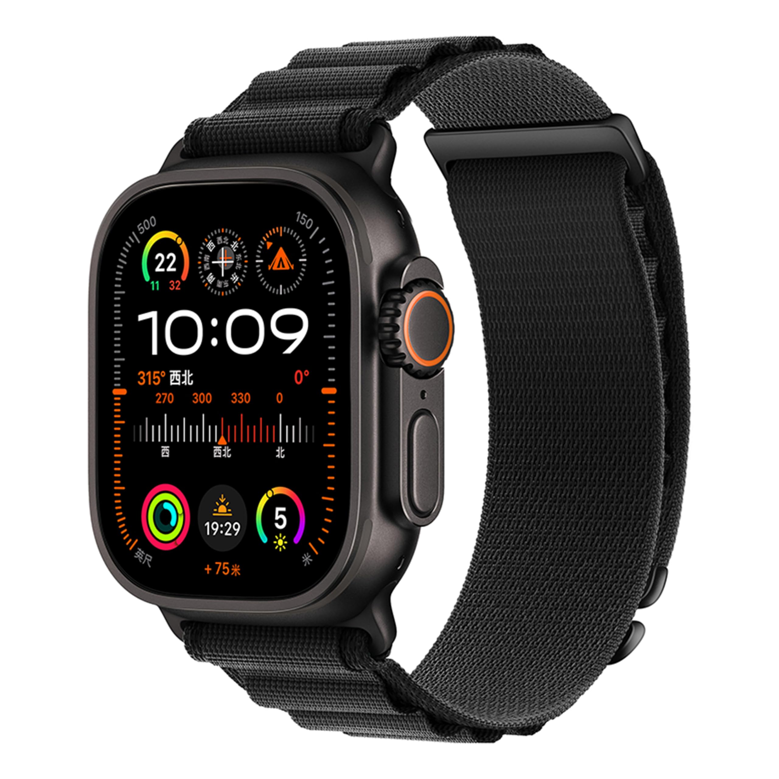 Alpine Nylon Sport Bands Compatible with Apple Watch Ultra Band 49mm 46mm 45mm 44mm 42mm Men Women, Stretch Loop Strap with D-Hook for iWatch Series 10 Ultra SE 9 8 7 6 5 4 3 2 1 (B-Black, 49mm/46mm/45mm/44mm/42mm(Series 3))