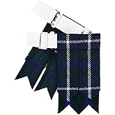 Men’s Kilt Flashes with Adjustable Buckle – Plain & Tartan Kilt Sock Garters – Acrylic Wool Highland Wear