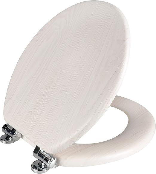 Angel Shield Toilet Seat Molded Wood with Quiet Close Easy Clean Quick