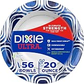 Dixie Ultra Large Paper Bowls 20 Oz, Disposable Bowls, 56 Count | Disposable paper bowls for breakfast, lunch, and dinner; microwave safe serving bowls for easy cleanup, compostable