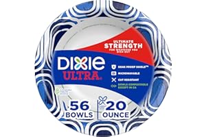 DIXIE ULTRA Paper Bowls, 20 Ounces, 56 Count, Indigo/White