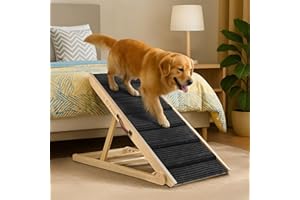 iPetba Dog Ramp for Bed & Couch for Large Dogs - Joint-Friendly, Anti-Slip, Adjustable, Extra Wide & Stable, Up to 200 lbs