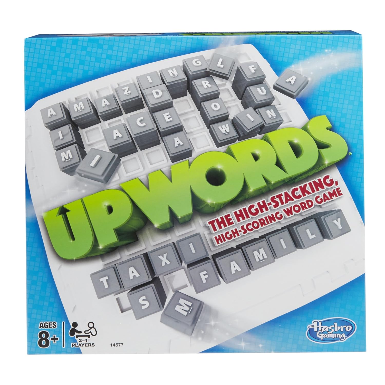 Upwords Board Game - The Exciting High Stacking, High Scoring Word Game - Ideal Games for Family Fun - For 2-4 Players, for Ages 8 Plus - Simple Rules: Score the Most and Win - Great Party Game too