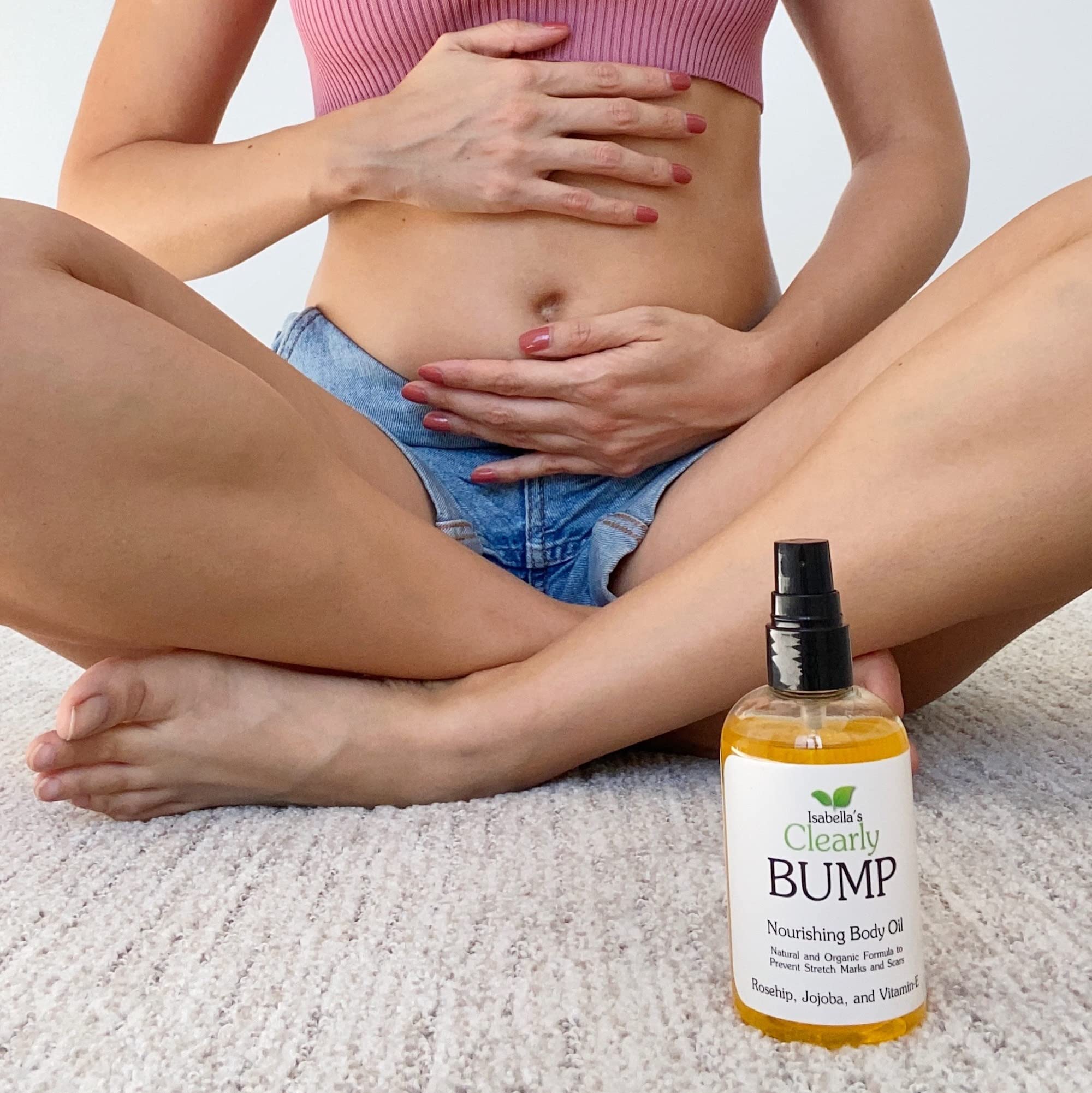 Isabella's Clearly BUMP, Organic Belly Oil for Moms and Moms to Be | Firming, Hydrating, Skin Nourishing Moisturizer for Skin Elasticity, Stretch Marks, Scars | Pregnancy, Maternity, Postpartum
