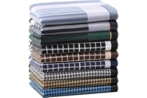 PACGOTH Handkerchiefs for Men, Soft Cotton Men’s Handkerchiefs, Assorted Striped Hankies for Men,17x17 6/9 PCS