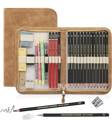 Amazon.com: KINGART® Studio Sketching Set, 34 Piece Sketching