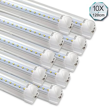 [10er Pack zum Sparpreis] OUBO LED Leuchtstoffröhre mit Fassung komplett 120CM LED Tube T8 Röhre Leuchtstofflampe, 18 Watt 24