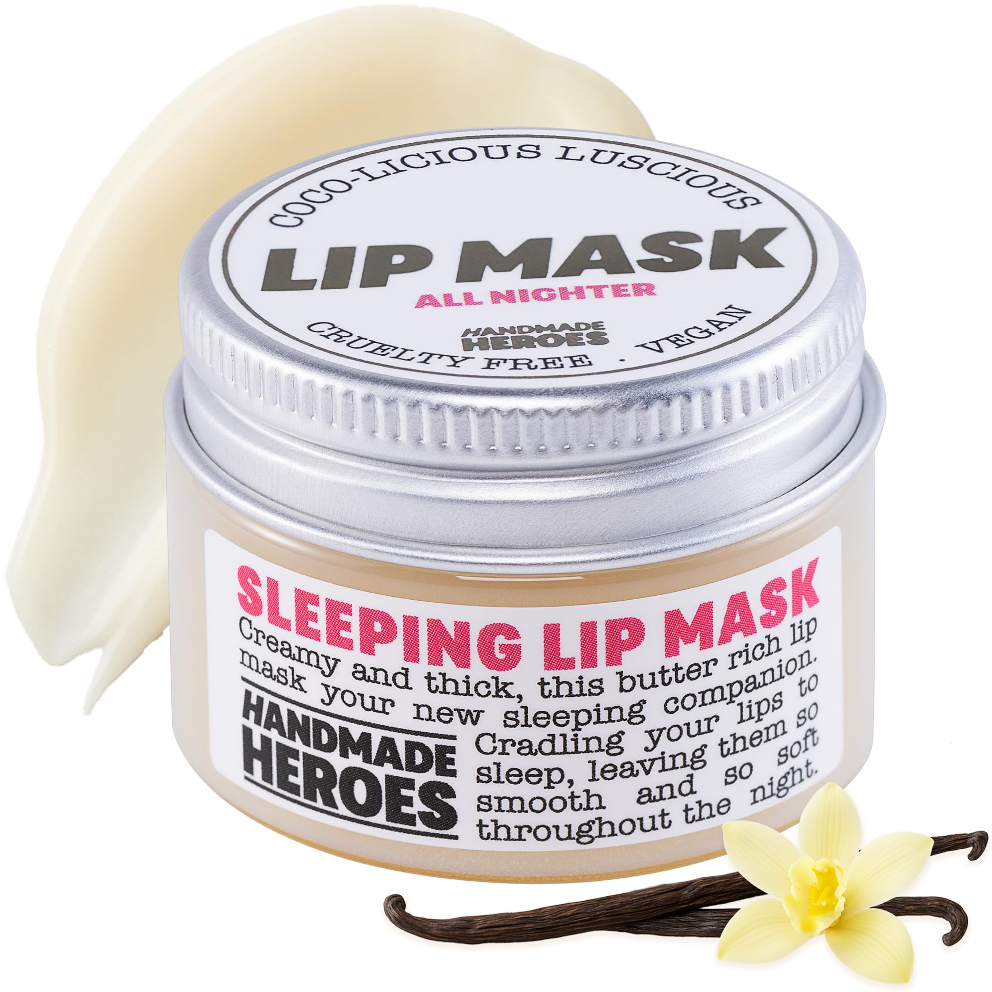 100% Natural Lip Butter Sleeping Lip Mask, Overnight Lip Moisturizer and Conditioner for Dry Lips. Intensive Lip Balm and Lip Therapy Skin Care with Mango butter (Original All Nighter)