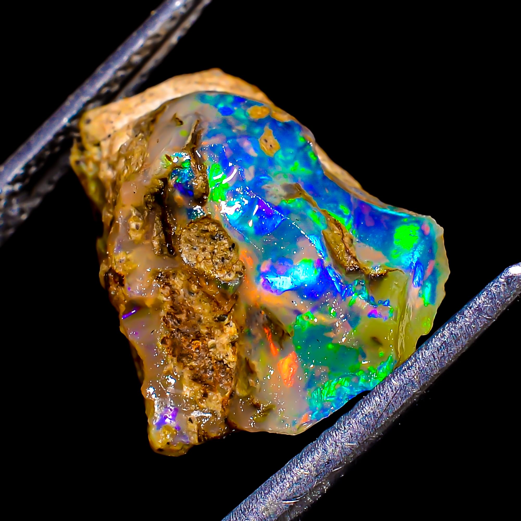 Ethiopian Opal Rough Gemstones Multi Fire Welo Opal Stones for Tumbling & Jewelry Making Supplies Healing Crystals Gems Rocks Loose Gemstones