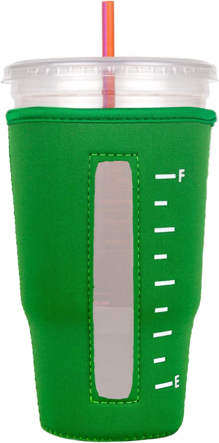 Insulated Neoprene Cup Sleeve/Holder for Iced Beverages