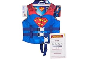 SwimWays DC Swim Trainer Life Jacket, US Coast Guard Approved Life Vest Kids Swim Vest, Pool Floats & Life Jackets for Kids 33-55 lbs, Superman